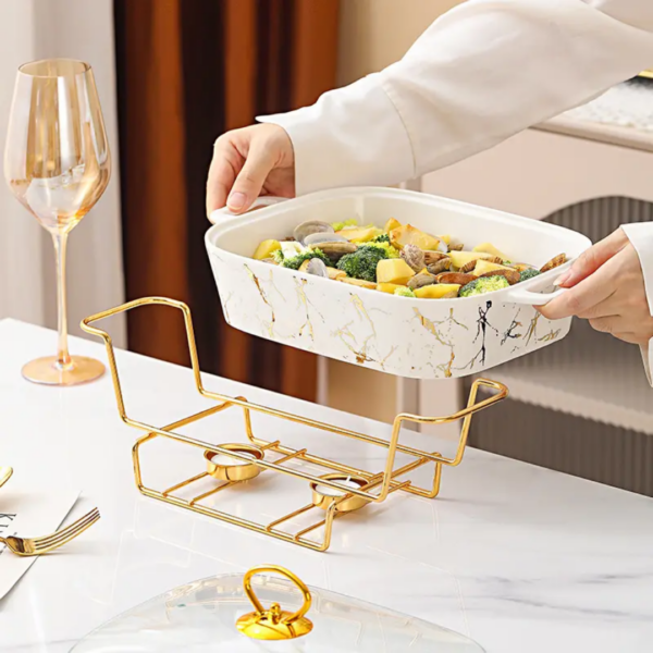 LUXURY GOLDEN CERAMIC DISH BUFFET