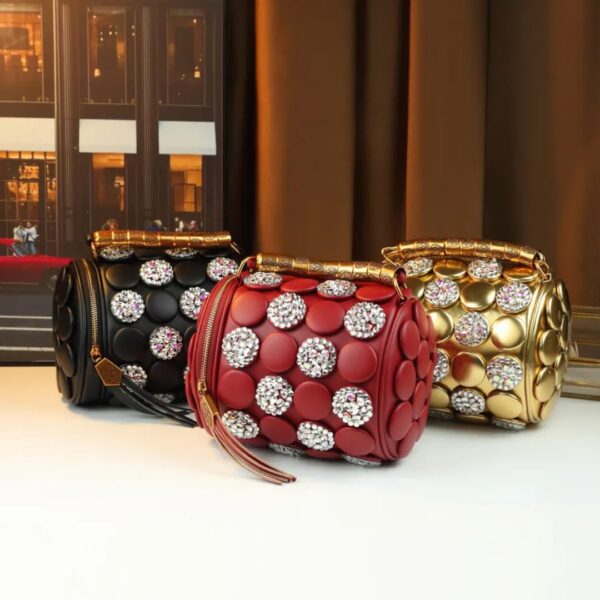 Luxury diamond encrusted Polka Dot handbag.