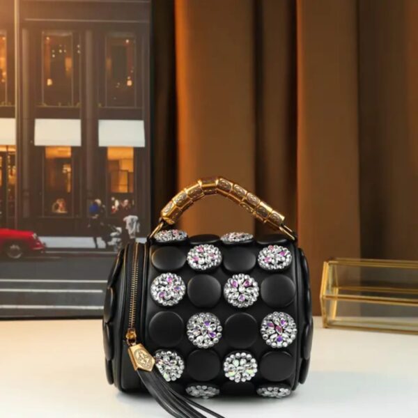 Luxury diamond encrusted Polka Dot handbag.