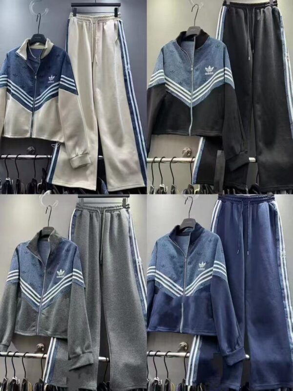 High quality Plus size women loose sets Top and High waist Patch work Denim Suits