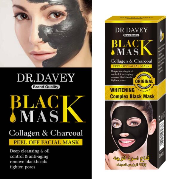 DR DAVEY facial mask Collagen and charcoal deep cleaning, blackhead removal mask for all skin type.