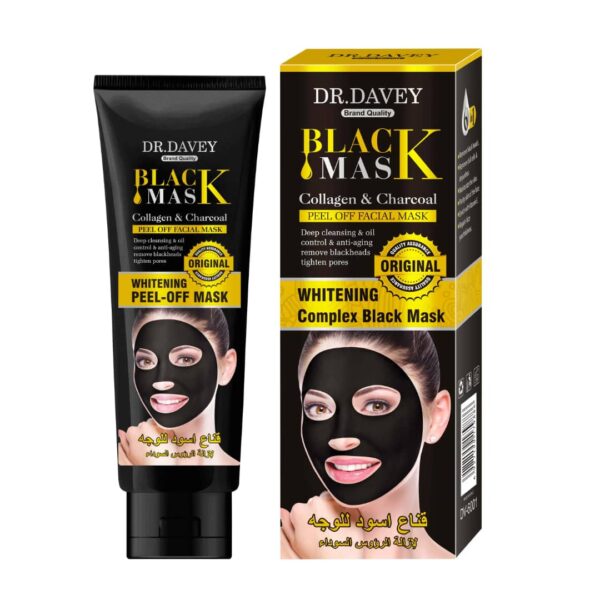 DR DAVEY facial mask Collagen and charcoal deep cleaning, blackhead removal mask for all skin type.