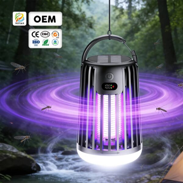 Solar/Electricity rechargeable water proof bug/mosquito repellent /Zapper with Lamp